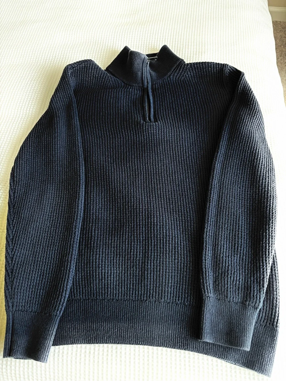 GAP Men's Ribbed Quarter-Zip Sweater - Black